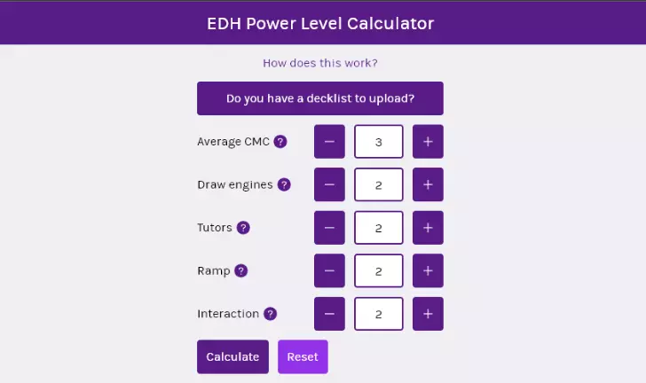 How to use the EDH Power Level Calculator