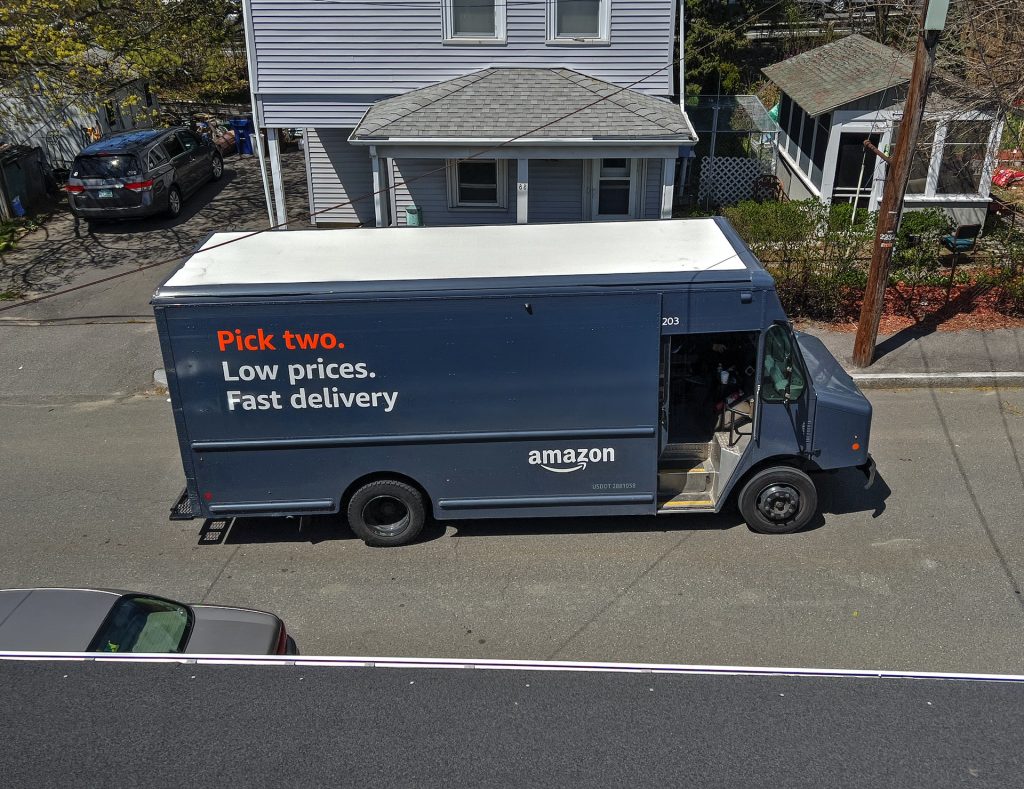 Image of an Amazon delivery truck
